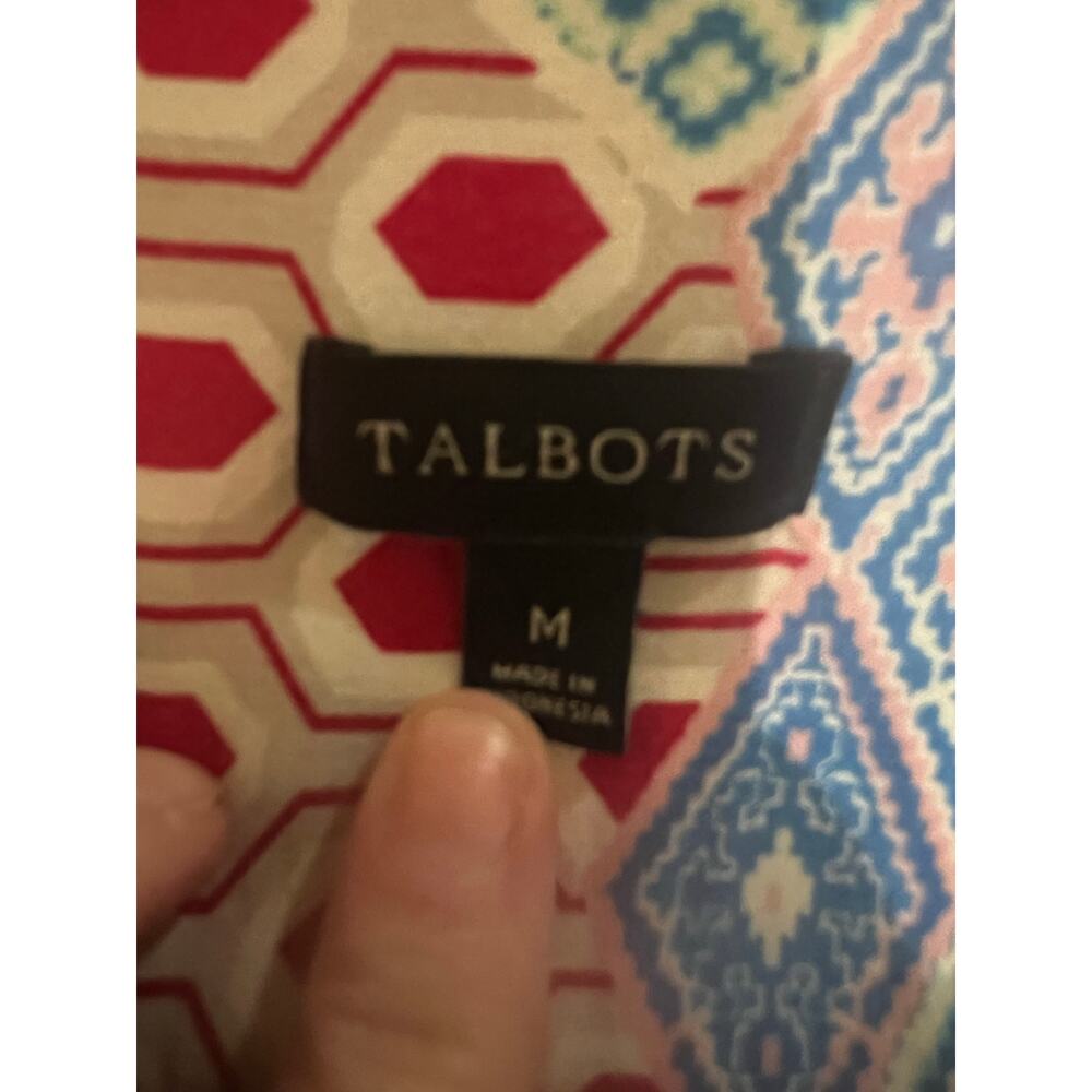 Talbots 100% Rayon Button Down Blouse Patchwork P… - image 4